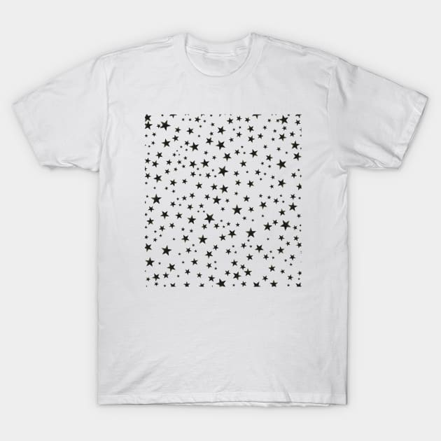 Shining black stars pattern T-Shirt by GULSENGUNEL